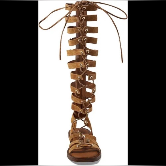 Free People Genuine Suede Sun-Chaser Tall Gladiator Sandals, sz 36 / 5.5 - Picture 4 of 16